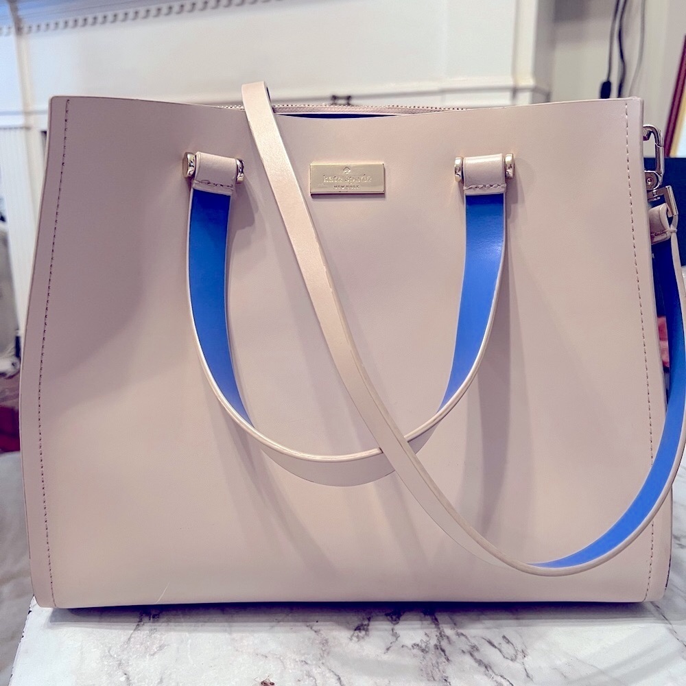 KATE SPADE EXCELLENT CONDITION Two-Tone Leather Shoulder Tote Bag